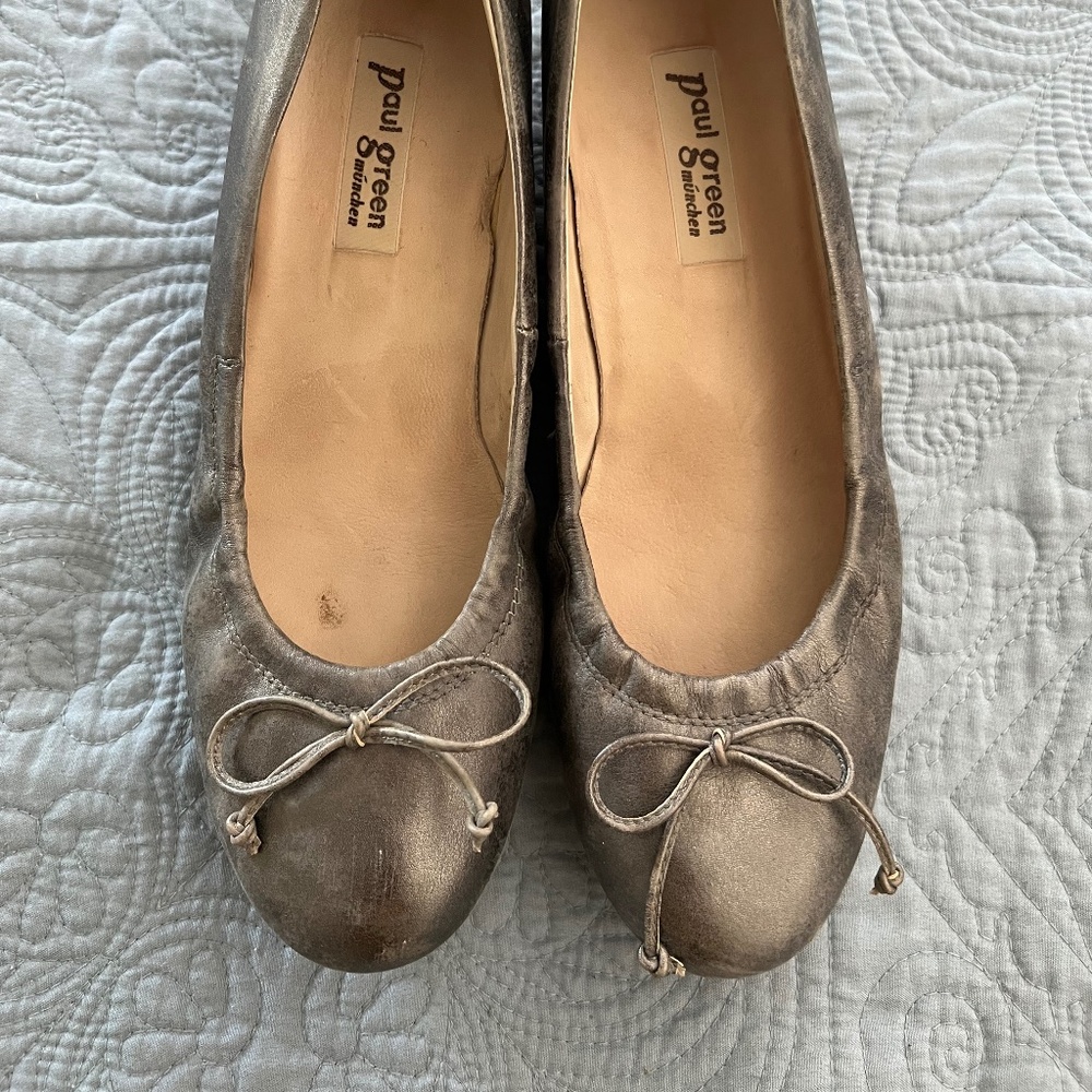 Paul Green Distressed Metallic Wedge, Size EU 5.5 (US 8)
